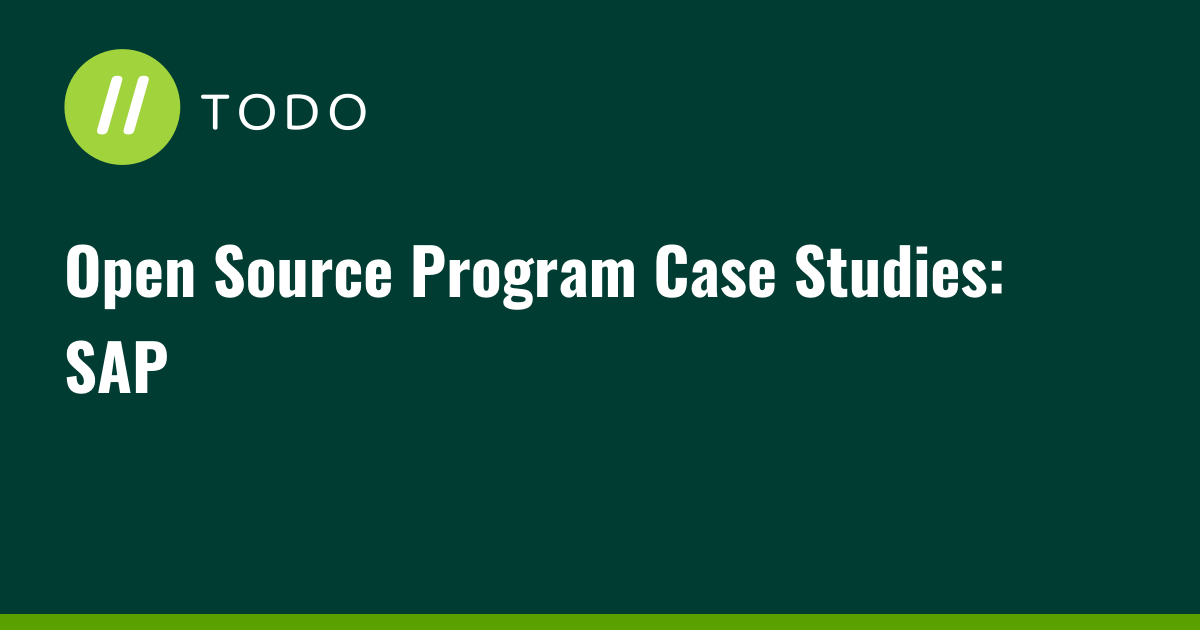 Open Source Program Case Studies: SAP