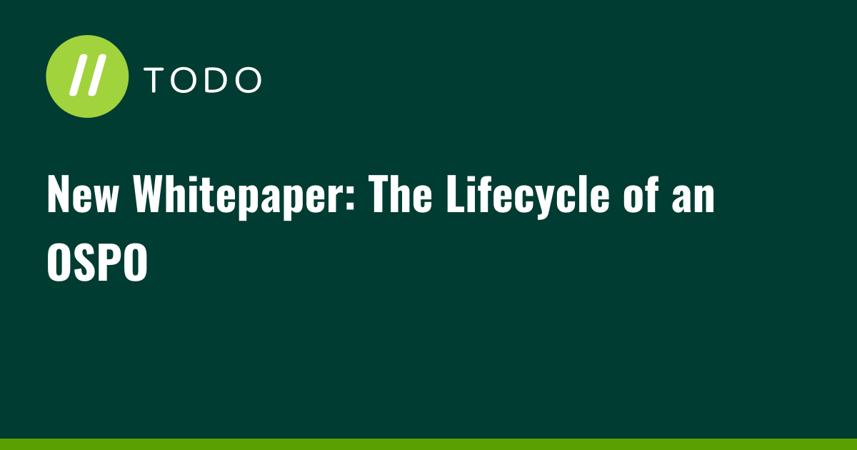 New Whitepaper: The Lifecycle of an OSPO