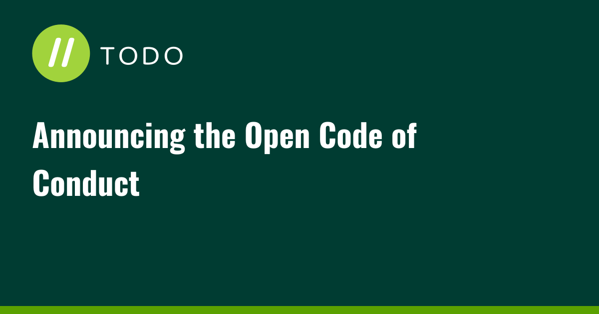 Announcing the Open Code of Conduct