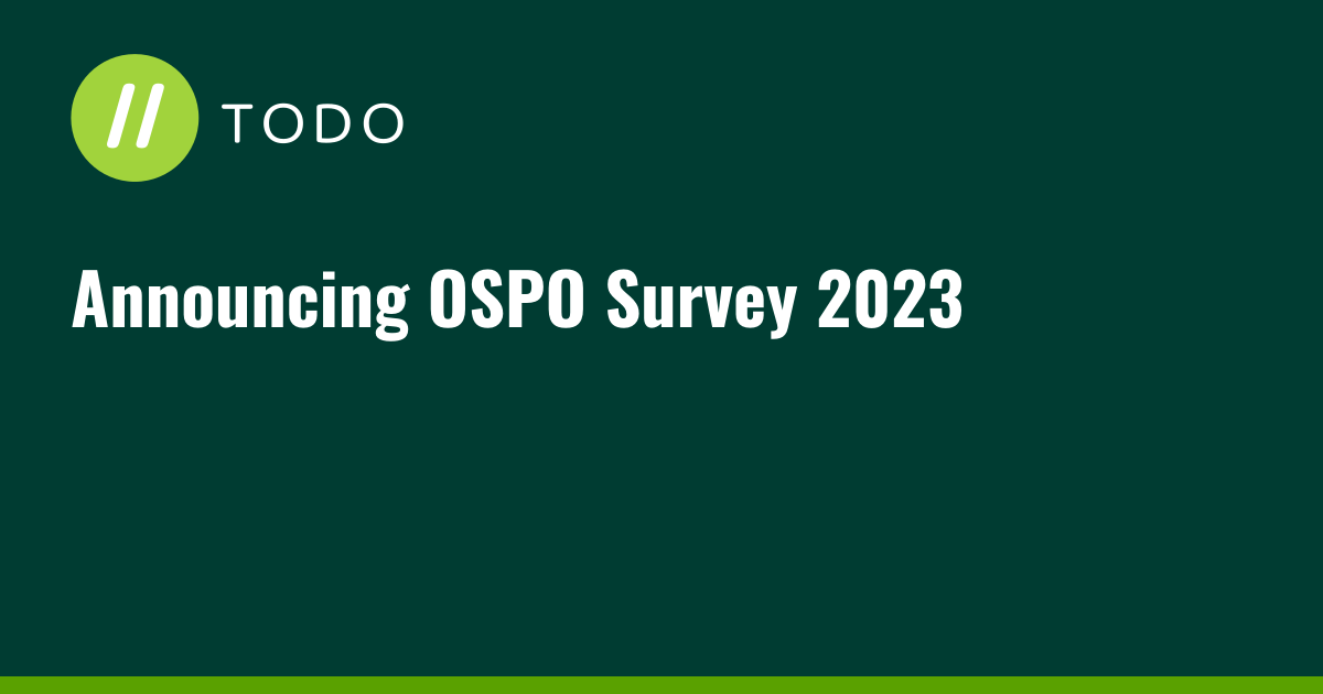 Announcing OSPO Survey 2023