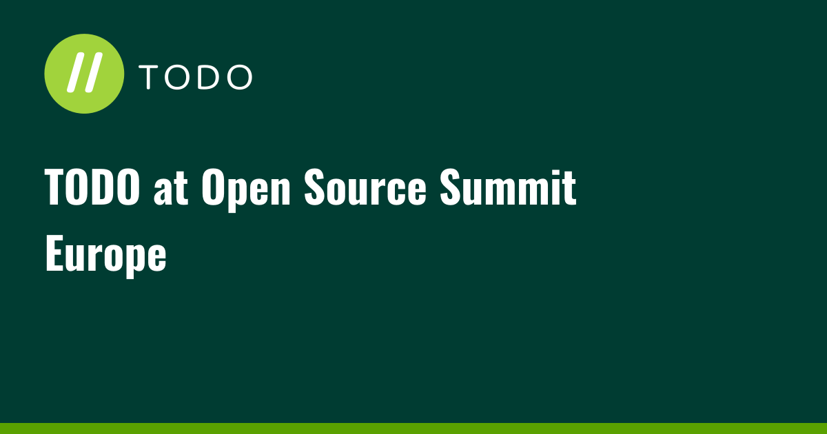 TODO at Open Source Summit Europe