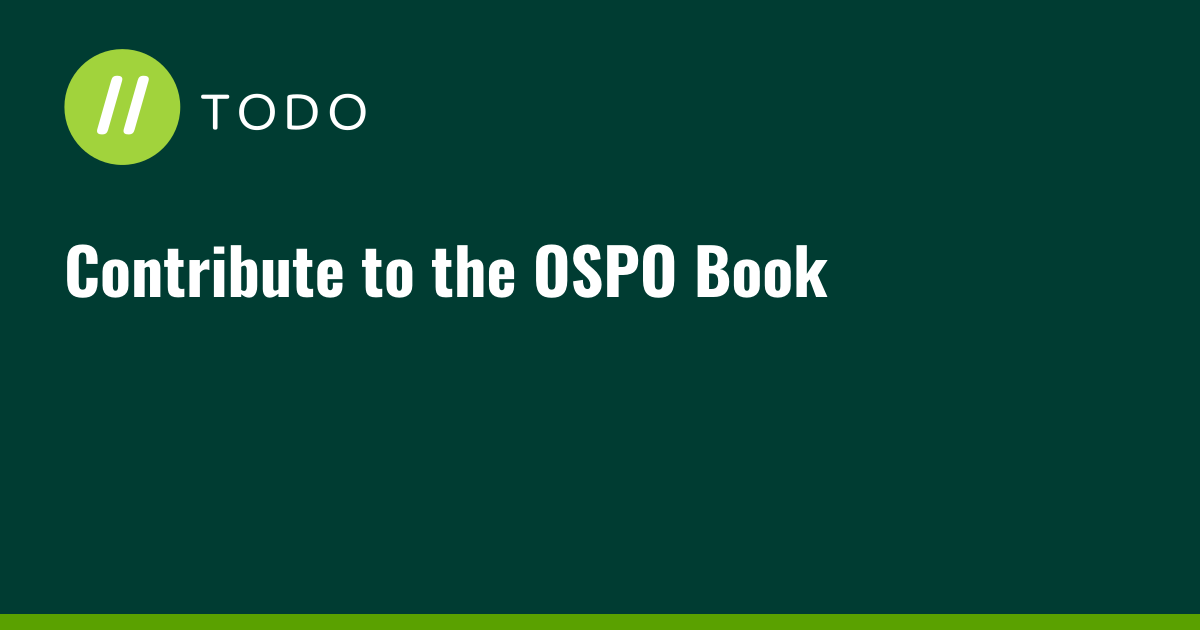 Contribute to the OSPO Book