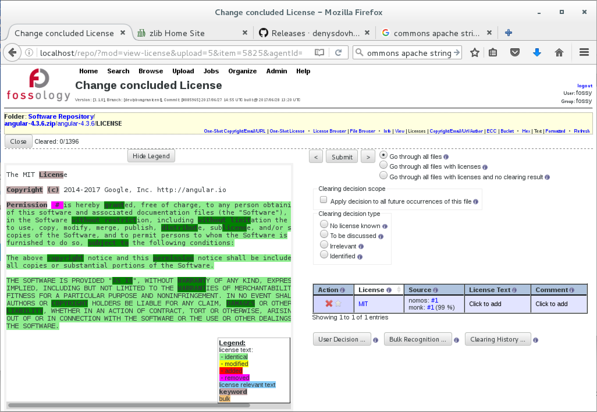 The Linux Foundation’s FOSSology compliance tool